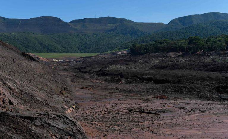 A lama após um mês da ruptura da barragem do Córrego do Feijão, em Brumadinho.