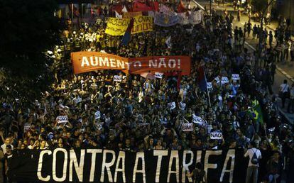 Quinto protesto do MPL, em Pinheiros.