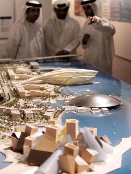Uma maquete do museu Louvre Abu Dabi feita por Jean Nouvel.