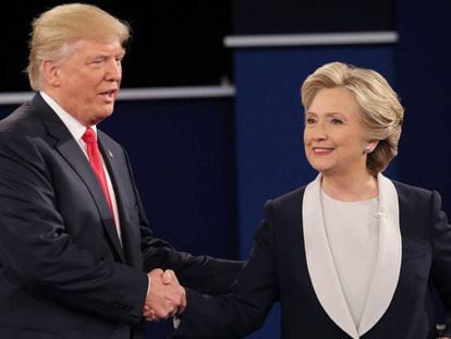 Trump e Clinton no debate anterior
