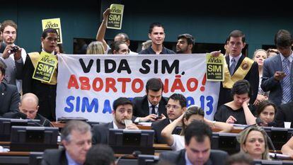 Ato contra o aborto na Câmara dos Deputados.