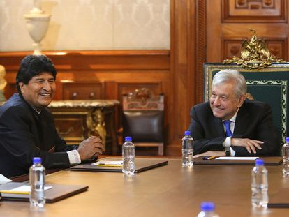 O ex-presidente boliviano Evo Morales participou do Simpósio Internacional do Partido do Trabalho nesta quinta-feira na Cidade do México.