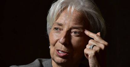 A diretora-gerente do FMI, Christine Lagarde, em Buenos Aires durante a entrevista.
