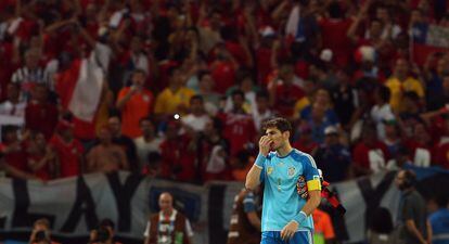 Iker Casillas, depois da derrota contra o Chile.