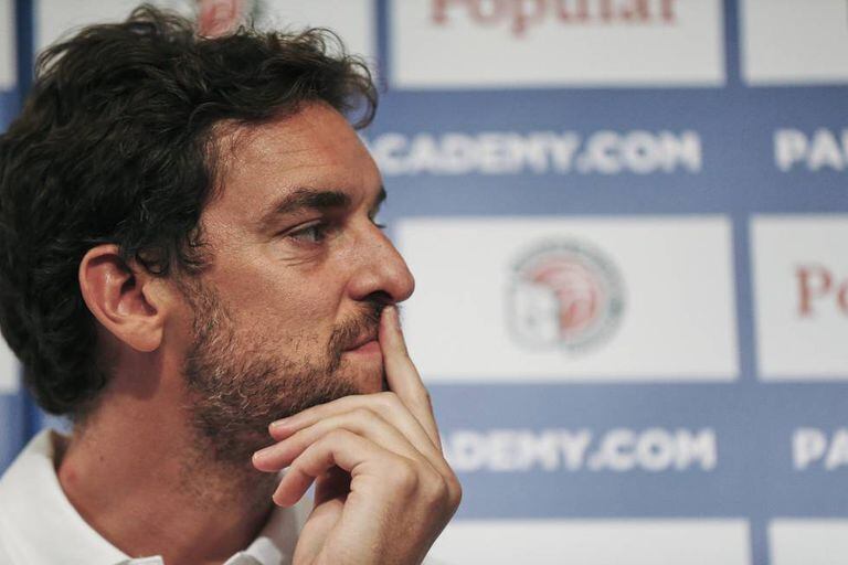 O jogador de basquete Pau Gasol, da seleção espanhola e do Chicago Bulls, durante entrevista coletiva na semana passada.