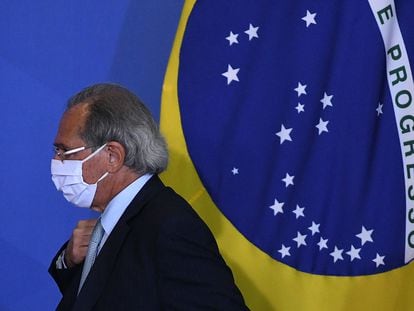 Paulo Guedes durante evento no Palácio do Planalto em 27 de setembro.