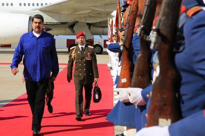O presidente venezuelano, Nicolás Maduro, ao regressar da Rússia na quinta-feira.