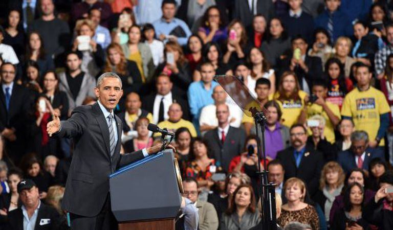 Obama, durante seu ato em Las Vegas.