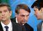 Presidente do Banco Central, Roberto Campos Netos, Jair Bolsonaro, e o presidente do BNDES, Gustavo Montezano durante o anúncio em Brasília.