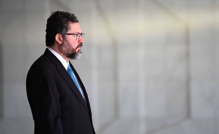 O ministro Ernesto Araújo, em Brasília no dia 5.