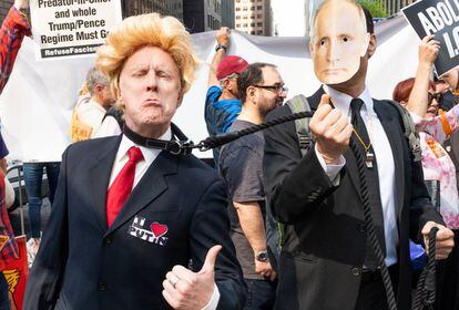 Protesto contra Donald Trump em Nova York, em maio de 2018.