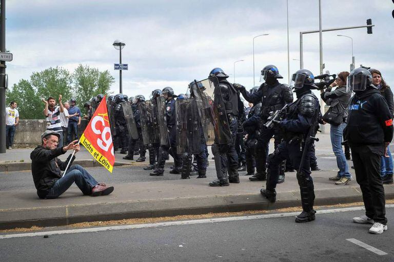 Protesto contra reforma trabalhista na França, nesta quinta.