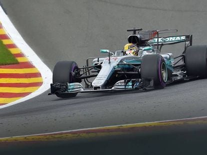 Lewis Hamilton no GP da Bélgica. 