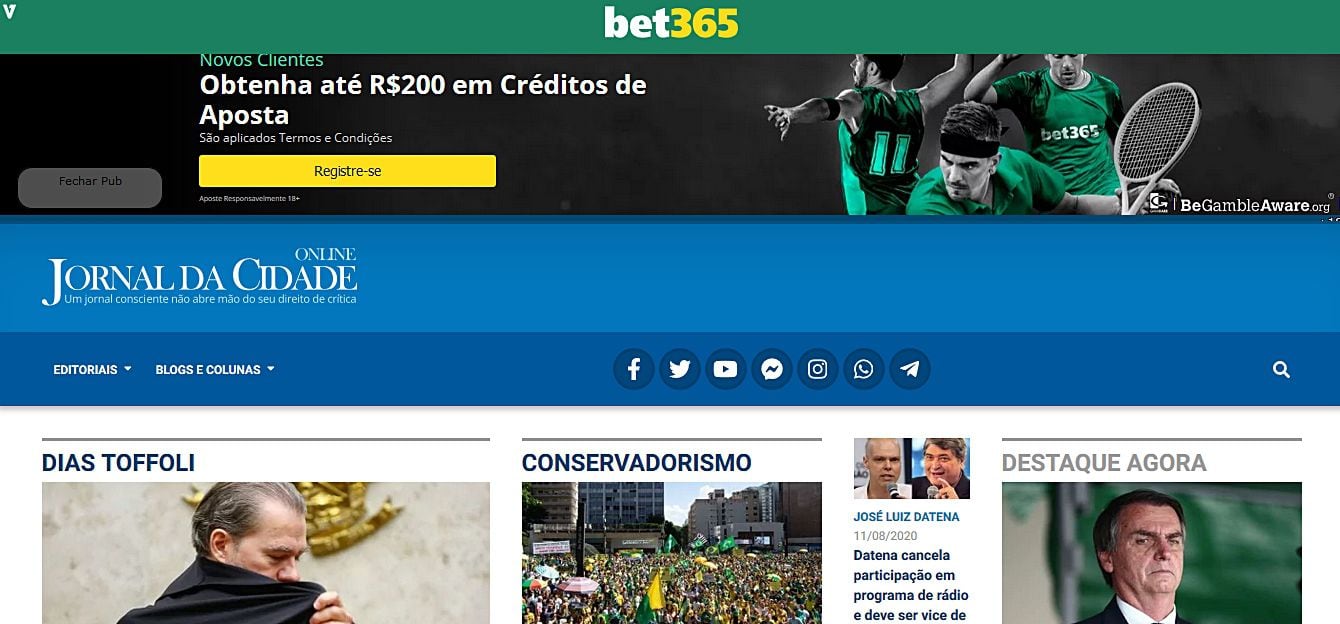 Jornal da Cidade Online recorre a novo sistema de anúncios após bloqueios no Google.