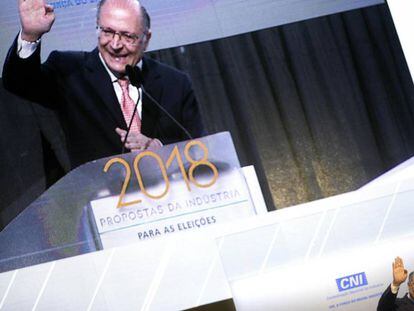 Alckmin fala em evento da CNI, em Brasília, no dia 4 de julho.