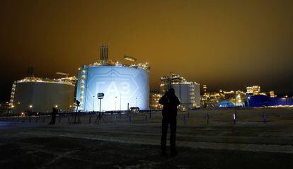 Usina de gás do projeto Yamal LNG na península de Yamal, noroeste da Sibéria (Rússia).