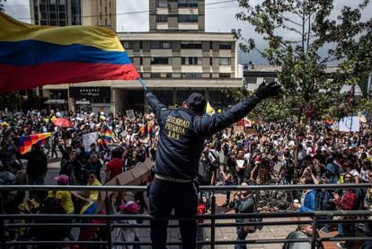 O ambiente festivo marcou a maior parte do dia de mobilização na Colômbia. Assim foi durante a manhã em Bogotá.