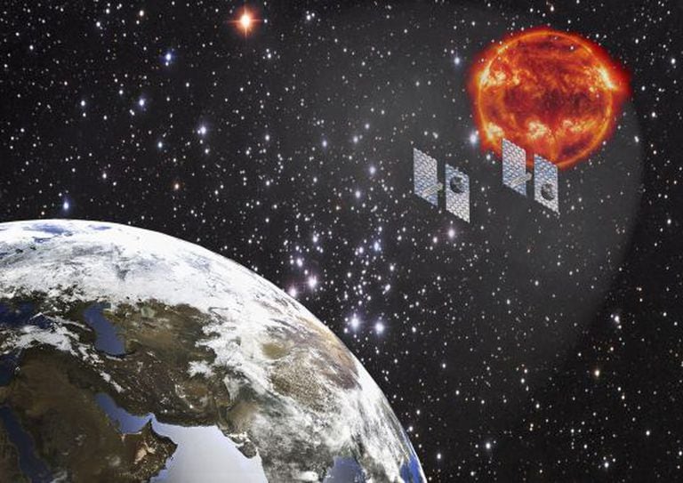 Ilustração mostra como duas 'sombrinhas' poderiam reduzir a radiação solar.