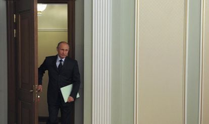 Putin, em sua residência em Moscou, nesta quarta.