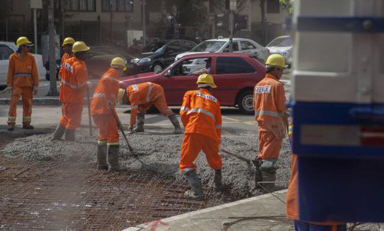 Obras em ruas de São Paulo.