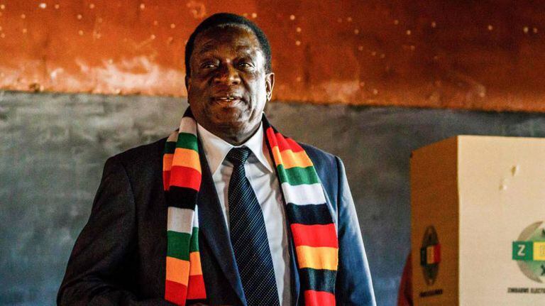 Emmerson Mnangagwa na segunda-feira passada.