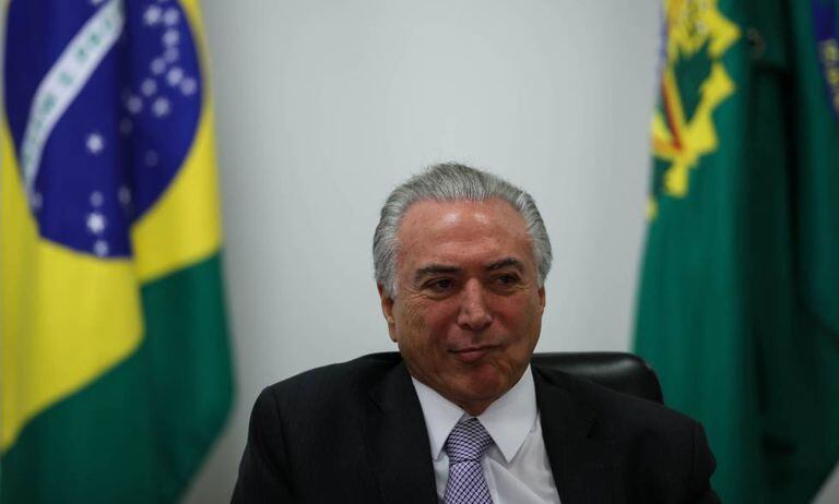 Temer em reunião no Palácio do Planalto.