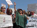 Protesta para pedir una investigación sobre la muerte de Israa Ghrayeb, el lunes en Ramala.
