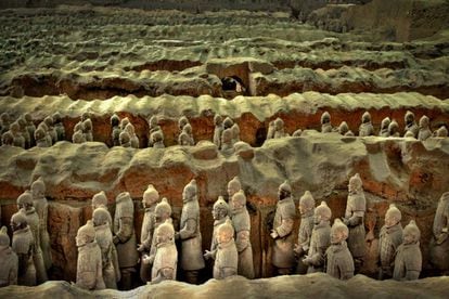 Os guerreiros de terracota de Xi’an, na província chinesa de Shanxi.