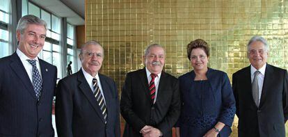 Os &uacute;ltimos cinco presidentes brasileiros vivos, todos citados nas dela&ccedil;&otilde;es da Odebrecht. 
