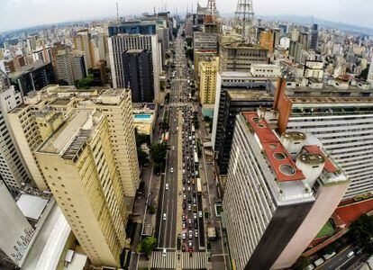 Vista aérea da avenida Paulista.