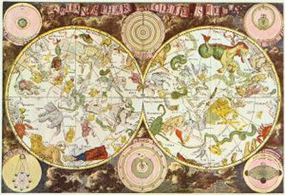 Mapa 'Firmamentum Sobiescianum sive Uranographia' (1690), do astrônomo Johannes Hevelius.