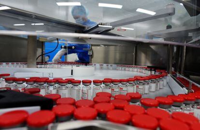 Uma das fábricas do laboratório russo Biocad, que fabrica a vacina russa, em dezembro passado. 
