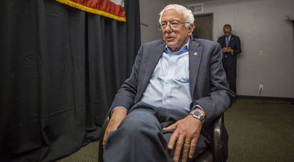 O candidato à nomeação democrata Bernie Sanders, durante entrevista ao EL PAÍS.