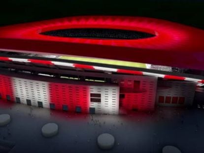 Imagem em 3D do estádio La Peineta.