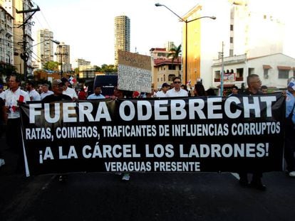 Manifesta&ccedil;&atilde;o contra a Odebrecht, na Cidade do Panam&aacute;.
