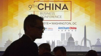 Conferência sobre negócios com a China em Washington, em maio, evento do qual participou o representante comercial dos EUA, Robert Lighthizer. Em vídeo, a China responde às novas tarifas de Trump.