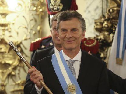 Mauricio Macri, no ato de posse como presidente de Argentina.