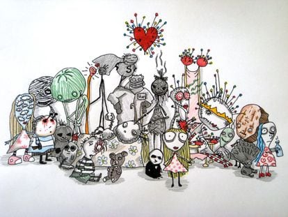 Ilustração que faz parte do livro infantil 'O triste fim do pequeno menino ostra e outras histórias", de Burton, que saiu no Brasil em 2007 pela editora Girafinha.