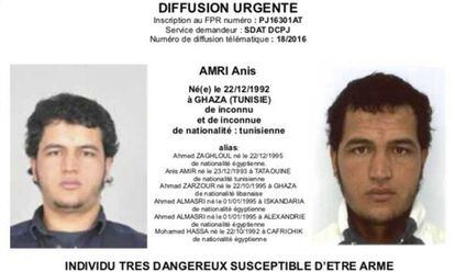 O suspeito tunisiano procurado pela polícia alemã.