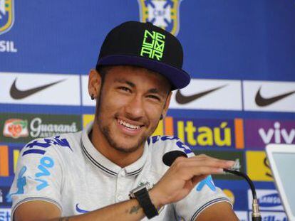 Neymar, na coletiva de imprensa.