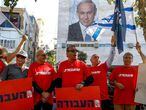 Protesta para pedir la dimisión de Netanyahu, el viernes en Tel Aviv.