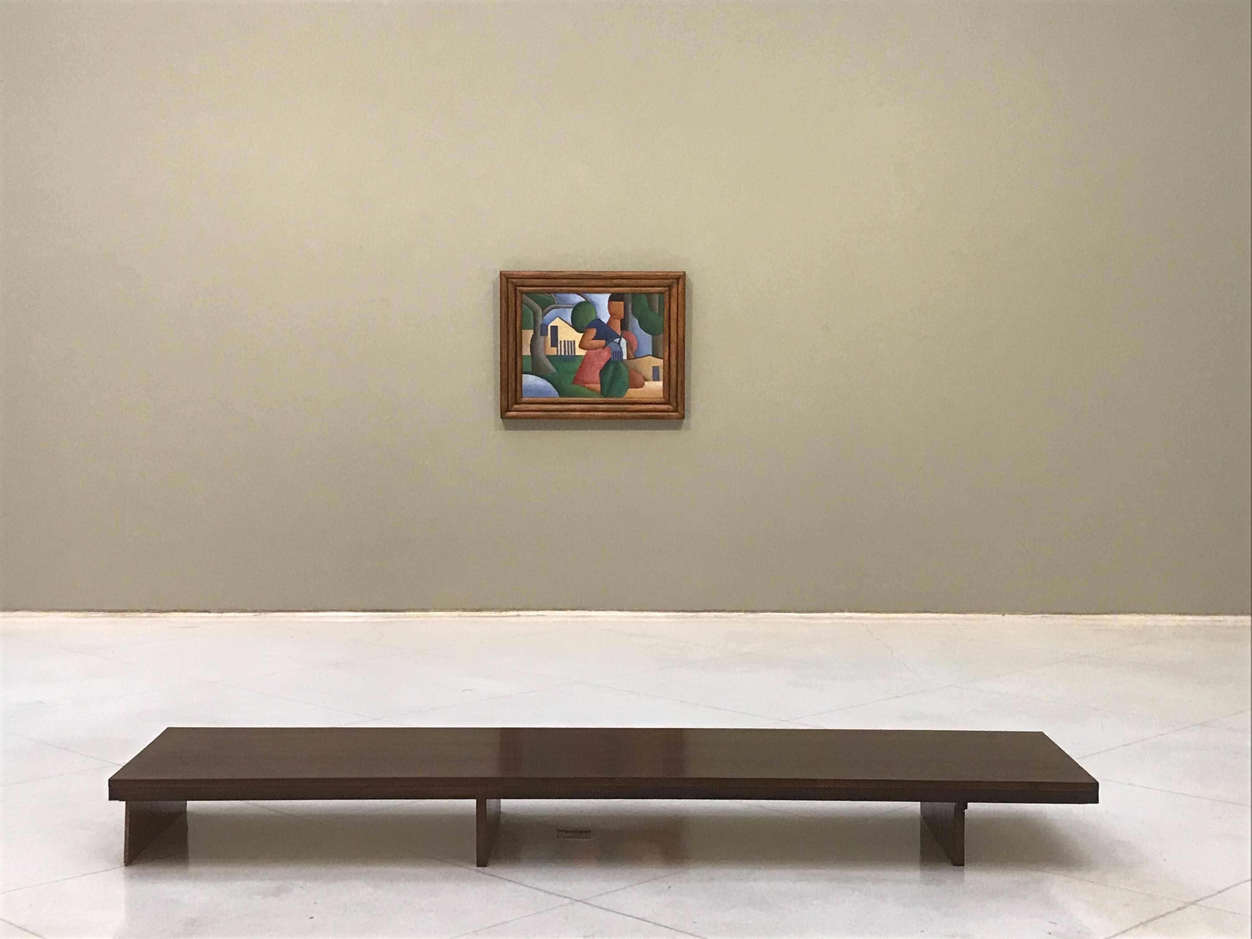 O quadro 'A caipirinha', de Tarsila do Amaral, na última quinta-feira na sala de leilão de São Paulo que a expõe antes da venda.