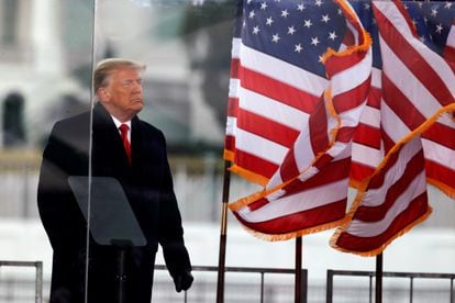 Donald Trump, ao final de seu comício em Washington em 6 de janeiro, dia do ataque ao Capitólio.