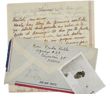 Uma das cartas de Frida Kahlo a Bartolí.
