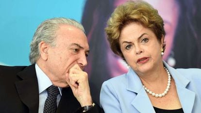 Temer e Rousseff nesta terça-feira, em Brasília.