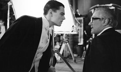 Leonardo DiCaprio e Martin Scorsese, em ‘O aviador’.