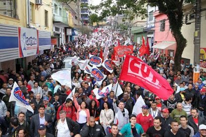 Protesto da CUT em São Bernardo do Campo.
