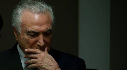 Temer durante evento no Tribunal de Contas.