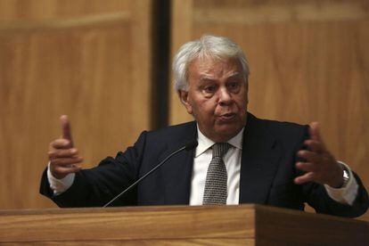 Felipe González, nesta quinta-feira na USP.
