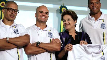 Dilma com os representantes do Bom Senso FC.